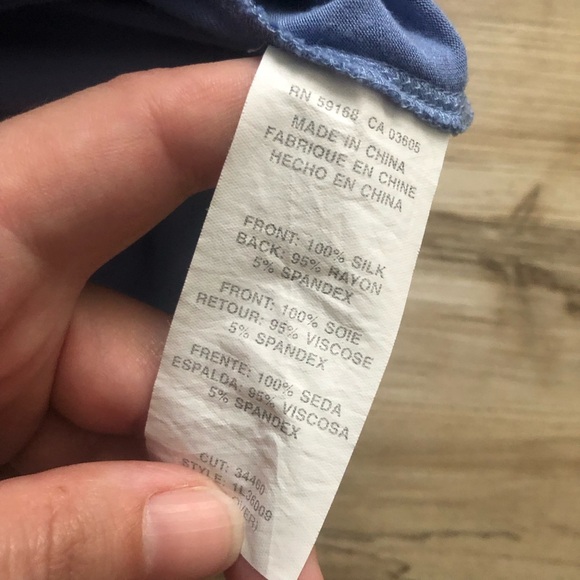 Vintage 100% Silk Blue Ruffled Tank Top - Picture 7 of 9